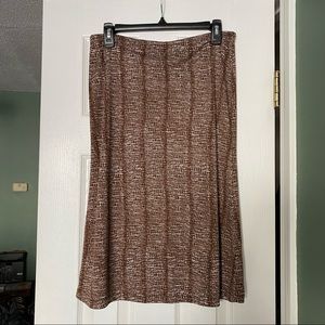 New York & Company Brown and White Alligator Print Midi Skirt